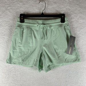 Harmony & Balance‎ Shorts Women's Small Green Stretch High-Waist Drawstring 6894